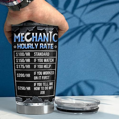Mechanic Gifts, 20oz Stainless Steel Insulated Tumbler - Coffee Travel Mug Gifts for Mechanics, Birthday, Christmas - color: Mechanic