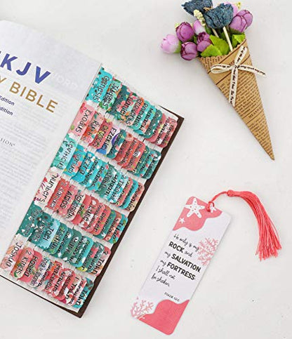 Teal Bible Tabs with Large Print for Women and Girl, 90 Bible Index tabs in Total, 66 tabs for Old and new Testament, Additional 24 Blank tabs (Teal) - color: Teal