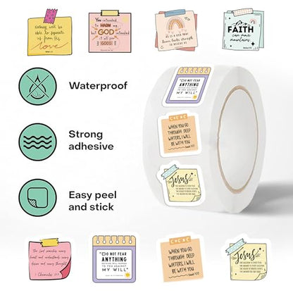 1000 Pieces Bible Sticker Roll for Kids 20 Styles Christian Reward Stickers - style: Bible
