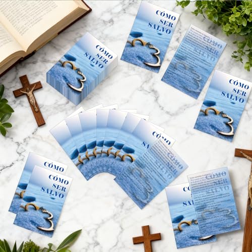 Spanish Gospel Tract Cards, Christian Evangelism Scripture Cards - color: Cómo Ser Salvado