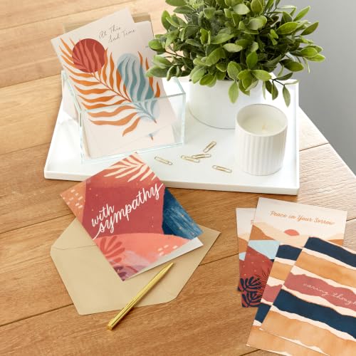 Hallmark Bulk Sympathy Cards with Envelopes, 16-Pack (Painted Palms)
