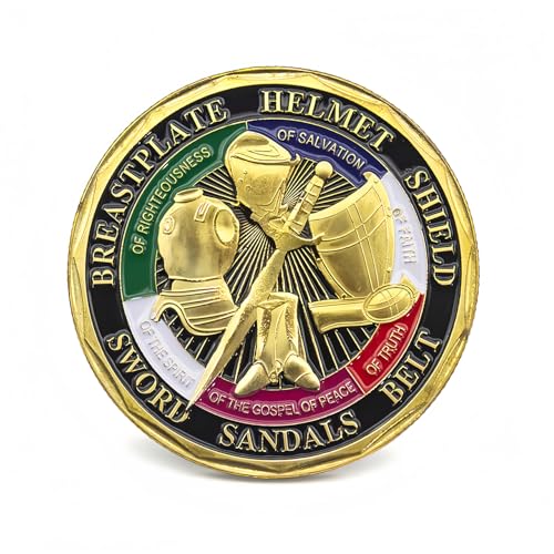 Armor of God Challenge Coin - Detailed Christian Symbolism Design - Inspirational Gift for Faith