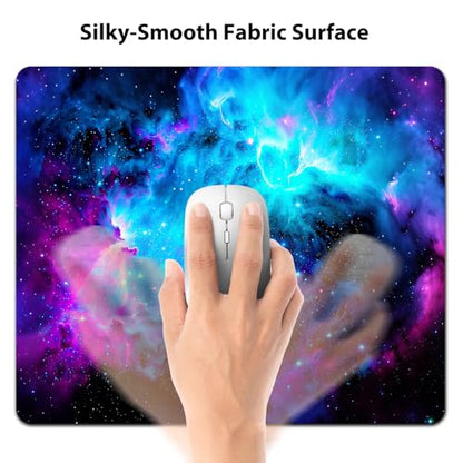 Cosmic Blue and Purple Galaxy Mouse Pad, Universe Space Nebula Desk Mat - color: Cute Colorful Art Rec13