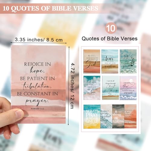 Kosiz 100 Pcs Christian Gift Bulk Mini Bible Verse Notebooks