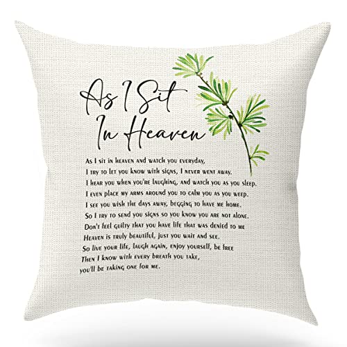 KongMoTree Bible Verse Throw Pillow Cover, Blessing Gift, Scripture Art, Scripture Sayings, Bible Quote, As I Sit in Heaven, Church Gifts, Sofa Bed Living Room Porch Decoration, 18x18 Inches - color: As I Sit in Heaven
