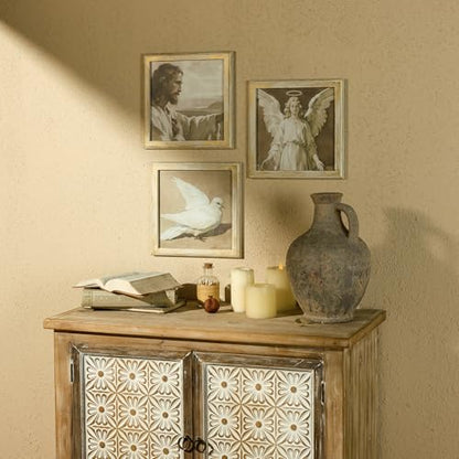 NIKKY HOME Jesus Wall Art Set of 3 Christian Catholic Canvas Prints