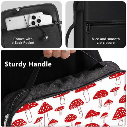 Bible Cover for Women Kids, Bible Carrying Case Church Bag Bible Protective with Zippered Back Pocket, Gift for Adults Lady Women Men, Red Mushrooms - color: Red Mushrooms