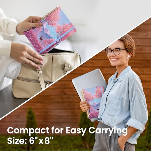 Taja Lined Spiral Journal for Women, A5 Cute Hardcover Notebook for Work - color: Z-Blossom Valley