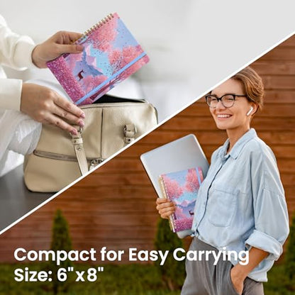 Taja Lined Spiral Journal for Women, A5 Cute Hardcover Notebook for Work - color: Z-Blossom Valley