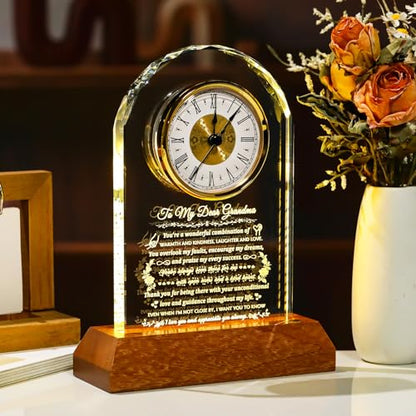 Arikyrist Glass Clock Gifts for Grandma from Granddaughter Grandson - color: Grandma