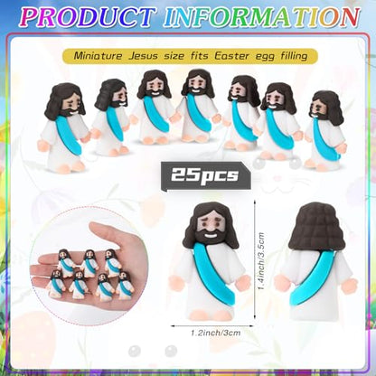 Bememo 25Pcs Mini Jesus Figure for Religious Favor,Cyan Blue - color: Cyan Blue