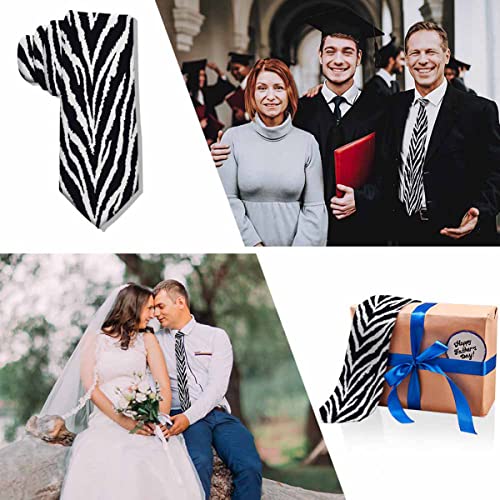 Black Dots Men's Neckties Retro Classic Circle Geometry Men's Tie for Mens Teens Business Work Casual Wedding Party - color: Zebra