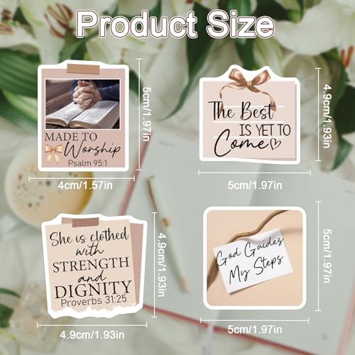 Prayer Board Stickers Supplies - 50 Pcs Prayer Vision Board Stickers, Motivational Water Bottle Sticker for Women, Bow Waterproof Scrapbook Decals, Vinyl Sticker for Laptop Journaling - style: Prayer