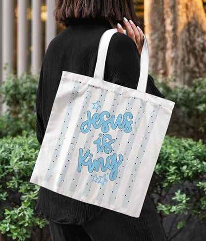 Christian Jesus Inspirational Canvas Tote Bag for Church Baptism - color: Jesus4