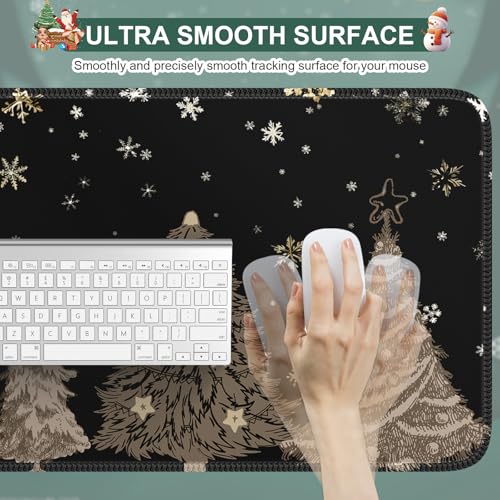 iCasso Black Desk Mat,Christmas Mouse Pad,Cute Desk Pad Mat - color: 1-black