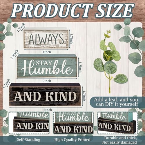 Lineshading 4 Pcs Inspirational Farmhouse Table Decor Wooden Shelves Signs - style: Beautiful