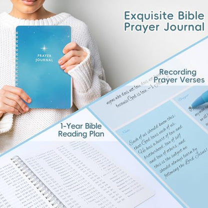 XKDOUS 50 Bible Study Supplies Journaling Kit with Journal and Case, Blue - color: Blue