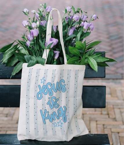 Christian Jesus Inspirational Canvas Tote Bag for Church Baptism - color: Jesus4