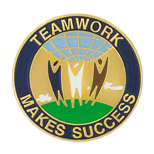 PinMart Teamwork Employee Recognition Award Enamel Lapel Pin - color: Teamwork Makes Success Gold Plated, size: 10 Pack