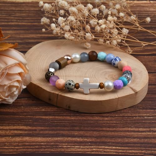 Messy Bracelet Beaded Boho Bohemian Bracelet God is in Control Inspirational Jewelry Gift For Women