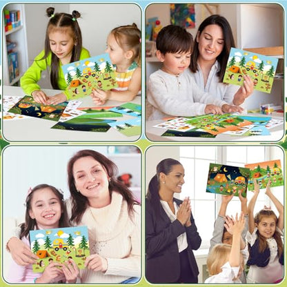 Marspark 24 Set Summer Camp Stickers Bible Scene DIY Craft Kit VBS - style: Summer Camp