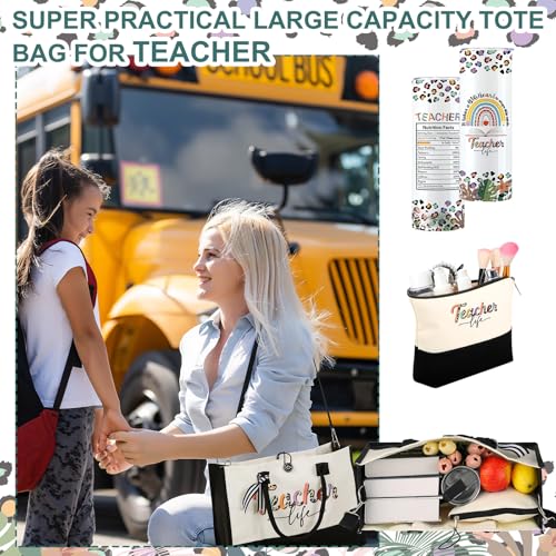 Silkfly 3 Pcs Teacher Thoughtful Gifts Set for Thanksgiving Christmas Day - style: Teacher Life