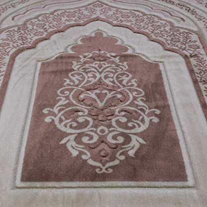 Modefa Orthopedic Prayer Rug | Padded Foam Cushion Janamaz Sajjada | One Inch Thick Soft Velvet Islamic Namaz Sajadah Carpet (Pink) - color: Pink