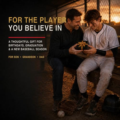 Black Baseball Cross Necklace for Men, Philippians 4:13 Bible Verse