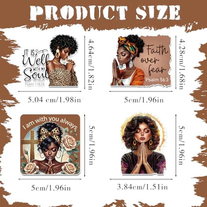 Prayer Board Supplies Kit - 50 Pcs Black Girl Bible Verse Stickers - color: Black Girl