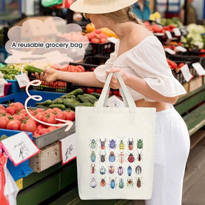 Doreen's Boutique Aesthetic Canvas Handbag Tote Bag - style: Insect