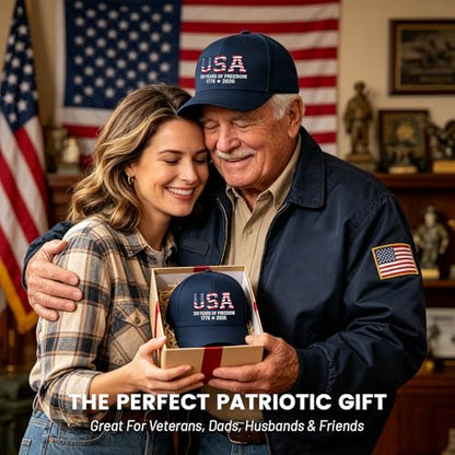 250th Anniversary USA Hat,Adjustable Embroidered Patriotic Baseball Cap,250 Year American Anniversary Merchandise for Unisex - color: I