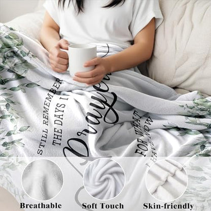 Christian Bible Verse Blanket, Christian Gifts for Women Men, I Still Remember the Days I Prayed Religious Scripture Throw Blankets for Bedroom Living Room Couch Sofa, 50x60 Inches - color: Prayed
