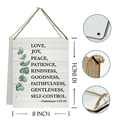 KongMoTree Fruit of the Spirit Wall Art Sign, Fruit of the Spirit Sign, Bible Verse Sign, Farmhouse Scripture Wall Decor, Galatians 5:22-23, Christian Gifts, 8x10 Inches - color: Galatians 5:22-23.