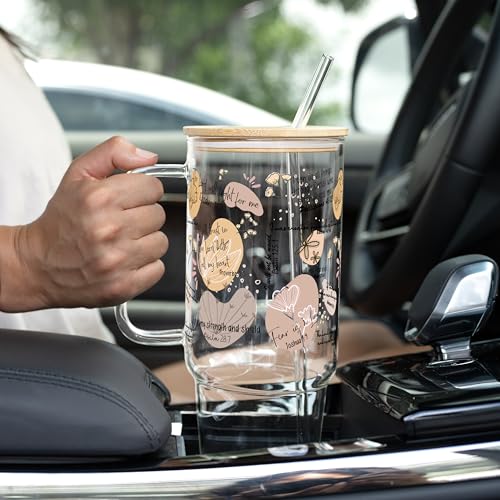 Sip-Sip Hooray! Christian Bible Verse 40oz Glass Tumbler with Lid and Straw