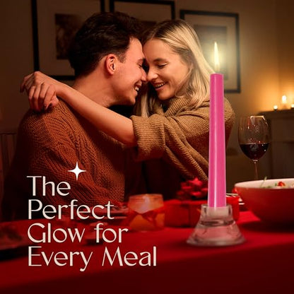 Leor & Lair Hot Pink Taper Candles, 12 Pack, 10" Pink Candles - color: Hot Pink