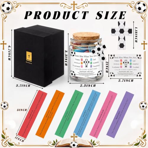 Lunmon Positive Affirmation Jar Bible Verses Emotions Gift for Soccer Fans - style: Soccer