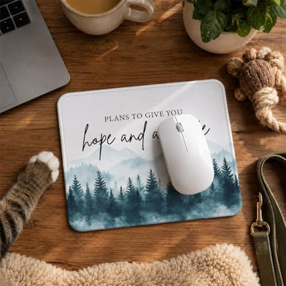 QIYUHOY Inspirational Christian Mouse Pad, 9.5x7.9 Inch - color: plans to give you