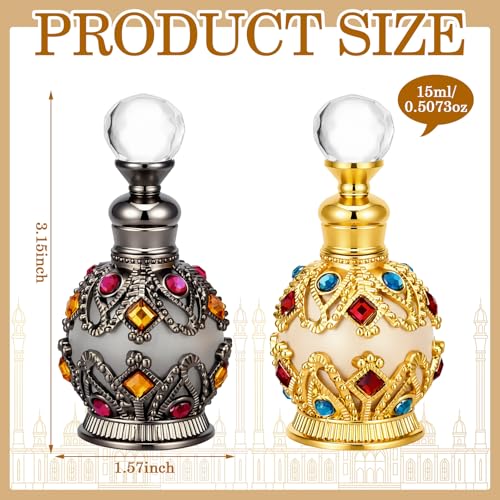 Mifoci 2 Pcs Anointing Oil Bottles for Prayer Holy Oil, Brown,Yellow - color: Brown,yellow