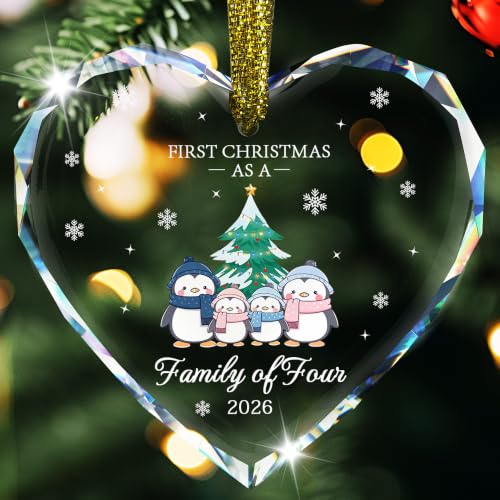 Family of 4 Christmas Ornament 2026, First Christmas As a Family of Four - style: Family of 4 2026