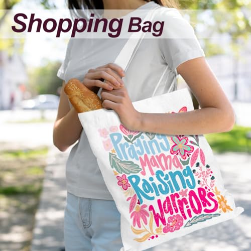 Mama Mom Tote Bag Mom Birthday Gifts Canvas Tote Bag, Reusable Canvas Shoulder Bags for Grocery Shopping, Beach 01 - color: Prayingmama
