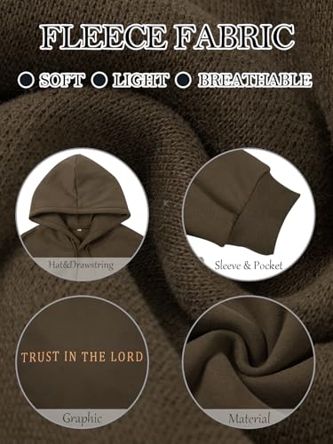 Christian Hoodies for Men Religious Faith Jesus Hoodie - color: Brown, size: Small