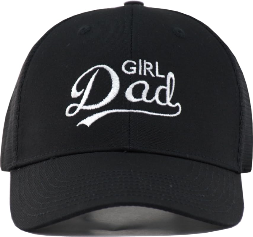TSSGBL Various Gift Hats for Men - M L XL XXL Big Head Fit, Adjustable Mesh Trucker Ball Cap, Ideal Gifts - color: Cotton Black Girl Dad, size: XX-Large