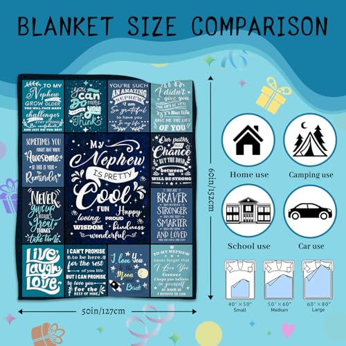 Nephew Gifts from Auntie & Uncle, Nephew Blanket 50"x 60" Soft Throw - color: My Nephew-1, size: 50"x60"