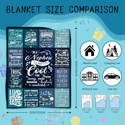 Nephew Gifts from Auntie & Uncle, Nephew Blanket 50"x 60" Soft Throw - color: My Nephew-1, size: 50"x60"