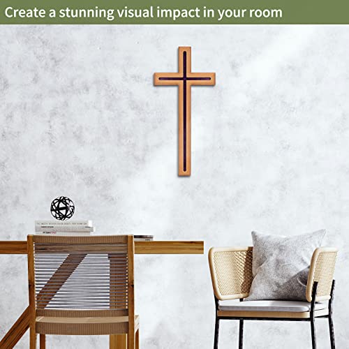 ARCHOBAN Cross for Wall, 12 Inch Handmade Catholic Wooden Wall Cross Decor, Giftable - size: 12"L x 5.7"W