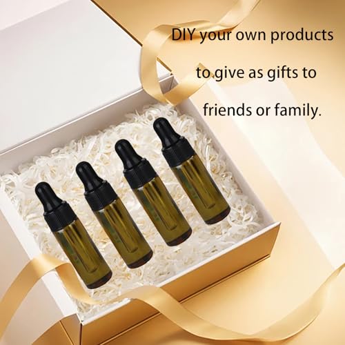 36-Piece Mini Dropper Bottle Set 5ml Small-Capacity Essential Oil Amber Dropper Empty Bottles Suitable for Cuticle Care Oils, Cosmetic Perfumes, and Liquid Travel Sample Containers - color: Amber, size: 5ML