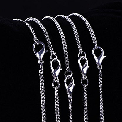 Outus 12 Pack Silver Link Chain Necklaces W/Lobster Clasp, 18 Inch - size: 18 Inch