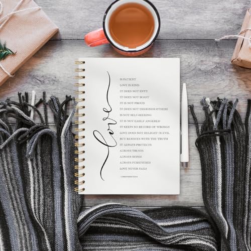 Christian Church Spiral Notebooks Journal for Women, 5.5x8.3 Inch - color: love