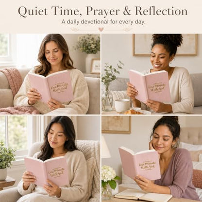 One Minute With God for Women, 365 Daily Devotionals for Women with Bible Verses, Short Reflections & God’s Promises, Pink Faux Leather Christian Book, Inspirational Gift for Her