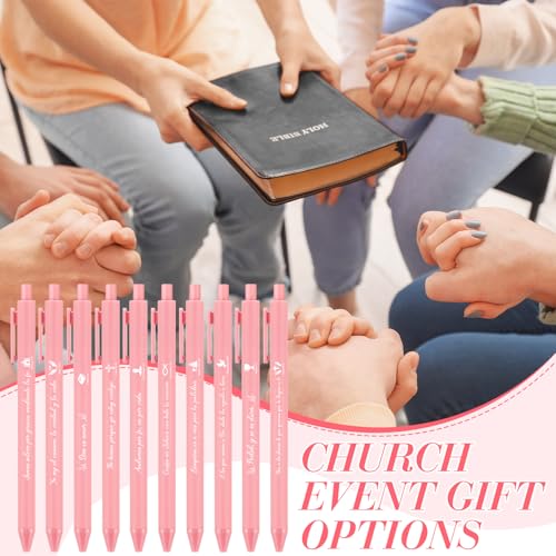 Sayglossy 100 Pcs Christian Spanish Ballpoint Pen Relgious Gift, Pink - color: Pink